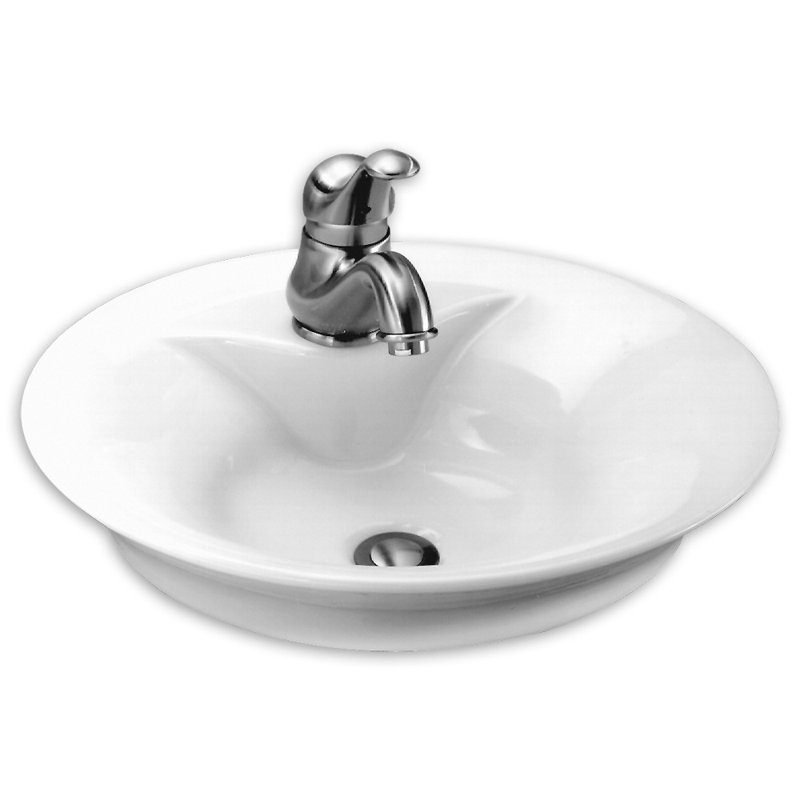 American Standard Ceramic Circular Vessel Bathroom Sink with Overflow